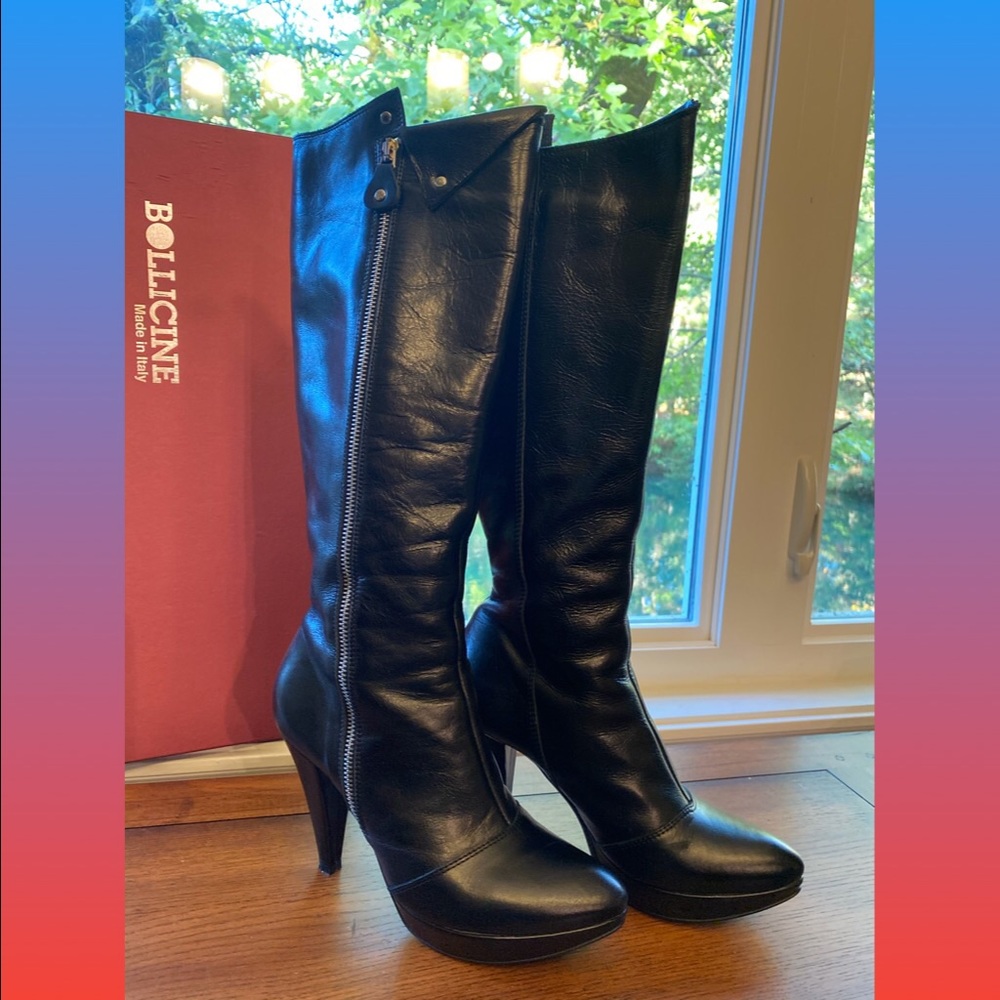 Italian made rich-black tall boots